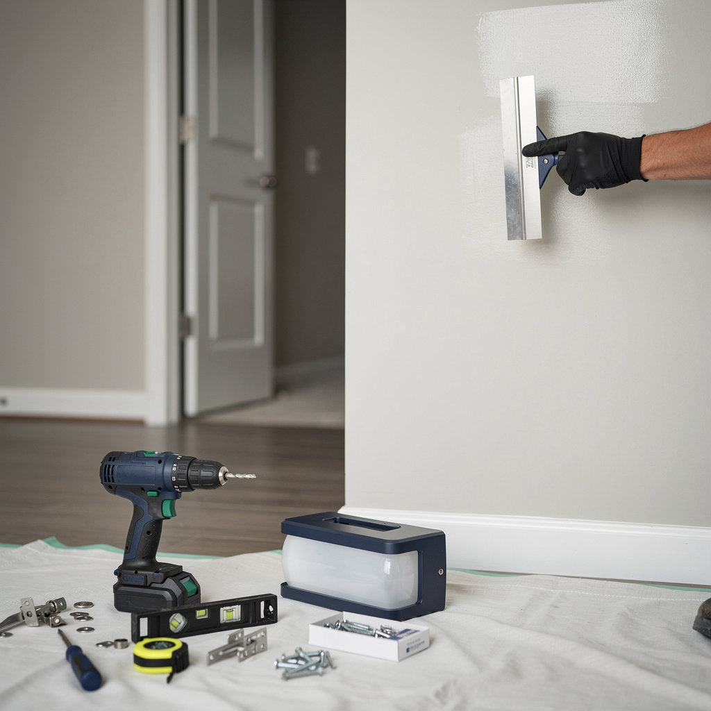 Ridgeline Handyman completing turnover punch-list repairs in a Boise rental unit between tenants